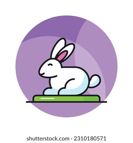 Icono de conejo bien diseñado, ícono de concepto de animal de mascota al estilo de moda