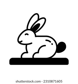 Well designed icon of rabbit, concept icon of pet animal in trendy style