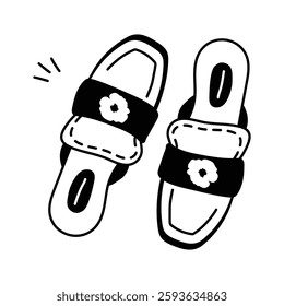 Well designed icon of slippers in modern style