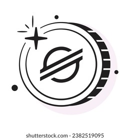 Icono bien diseñado de la moneda de Stellar, diseño de vector de moneda criptodivisa