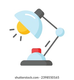 Icono bien diseñado de lámpara de mesa, vector personalizable