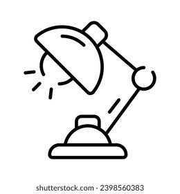 Icono bien diseñado de lámpara de mesa, vector personalizable
