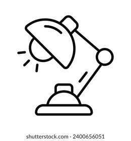 Well designed icon of table lamp, customizable vector