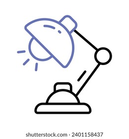 Well designed icon of table lamp, customizable vector