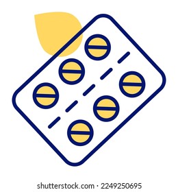 A well designed icon of tablets strip, medical pills vector of healthcare