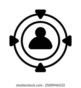 Un icono bien diseñado del público objetivo en estilo moderno, listo para uso premium