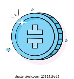 Well designed icon of theta token coin, cryptocurrency coin vector design