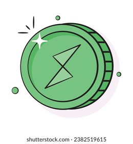 Well designed icon of Thorchain coin, cryptocurrency coin vector design