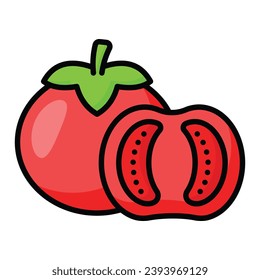 Well designed icon of tomatoes in modern style, healthy and organic food