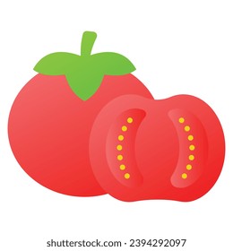 Well designed icon of tomatoes in modern style, healthy and organic food