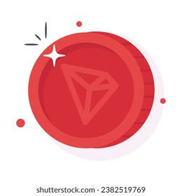 Well designed icon of Tron coin, cryptocurrency coin vector design