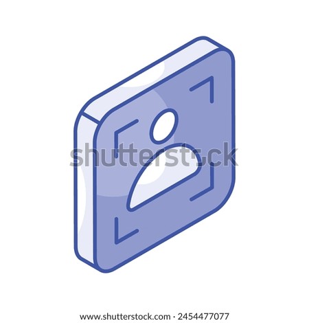 Well designed icon of user recognition, user scanning vector design