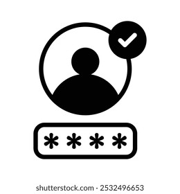 Well designed icon of verified user in modern style
