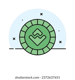 Well designed icon of wave coin, cryptocurrency coin vector design