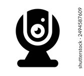 Well designed icon of webcam in flat style, computer camera vector