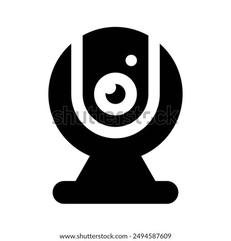 Well designed icon of webcam in flat style, computer camera vector