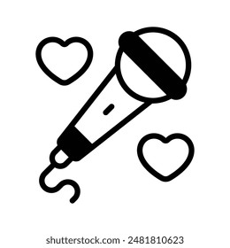 Well designed icon of wired microphone, singing mic in modern style