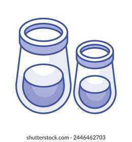 Well designed icons of test tubes, lab equipments