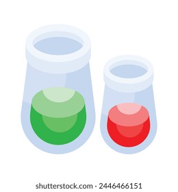 Well designed icons of test tubes, lab equipments