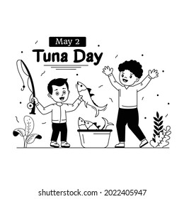 Well designed illustration of fish angling  