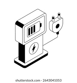 A well designed isometric icon of charging terminal