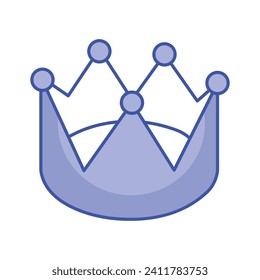 Gut gestaltetes isometrisches Symbol der Krone im bearbeitbaren Stil