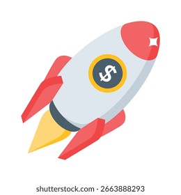 Well designed isometric icon of financial boost