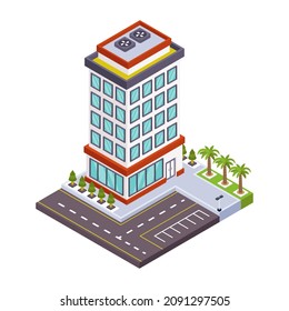 Well designed isometric icon of flats 