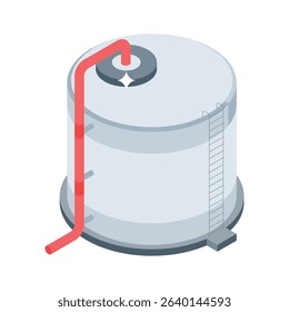 Well designed isometric icon of giant tank storage