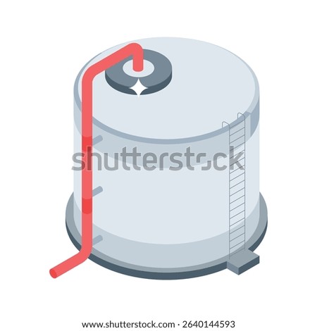 Well designed isometric icon of giant tank storage