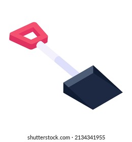 A well designed isometric icon of shovel 

