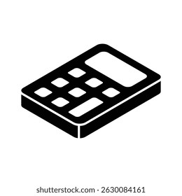 Ícone isométrico bem projetado mostrando dispositivo de calculadora digital
