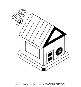 A well designed isometric icon of smart home control