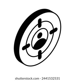A well designed isometric icon of target audience in modern style, ready for premium use