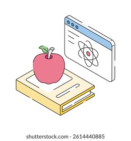 A well designed isometric style icon of healthy knowledge