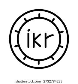 Well designed line icon of icelandic krona is ready