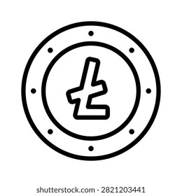 Well designed line icon of litecoin cryptocurrency digital asset.