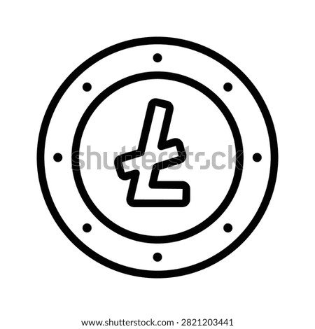 Well designed line icon of litecoin cryptocurrency digital asset.