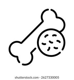 A well designed line icon showing bone cancer concept