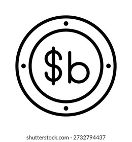 Well designed line icon showing bolivian boliviano currency