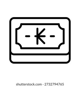 Well designed line icon showing laotian kip currency concept