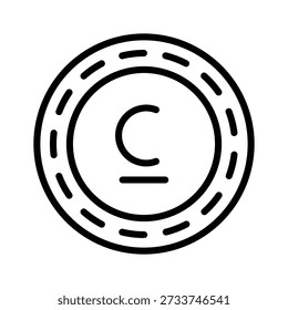 Well designed line icon of Som coin for commercial use