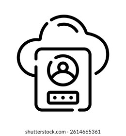 Well designed line style icon of cloud profile login