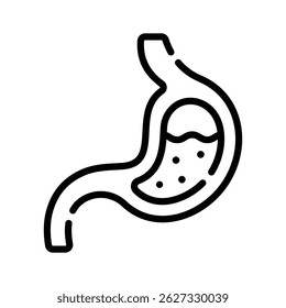 A well designed line style icon of stomach digestion concept