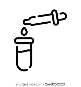 A well designed line style icon of lab dropper reaction