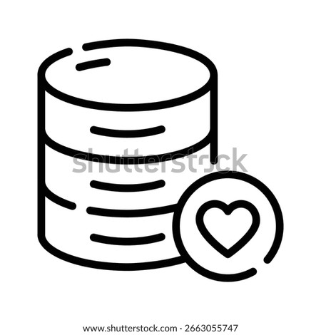 Well designed linear icon of favourite database