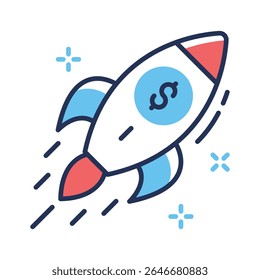 Gut gestaltetes lineares Symbol für finanziellen Aufschwung
