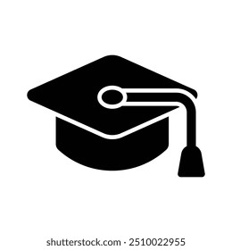 Well designed mortarboard icon represents academic achievement and graduation