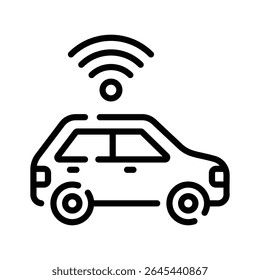 Well designed outline icon of autonomous smart car