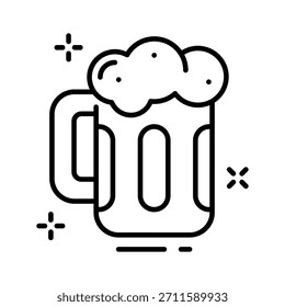 Well designed outline icon of beer mug in trendy style